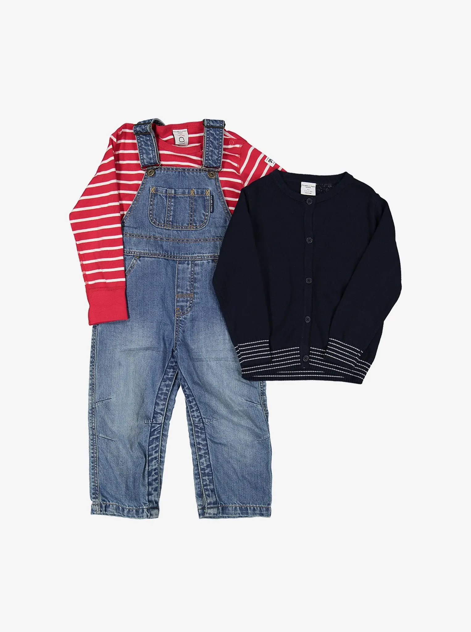 Striped Trim Kids Cardigan