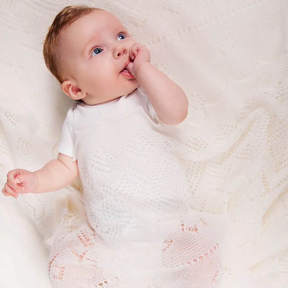 Super-fine Merino Wool Christening Shawl