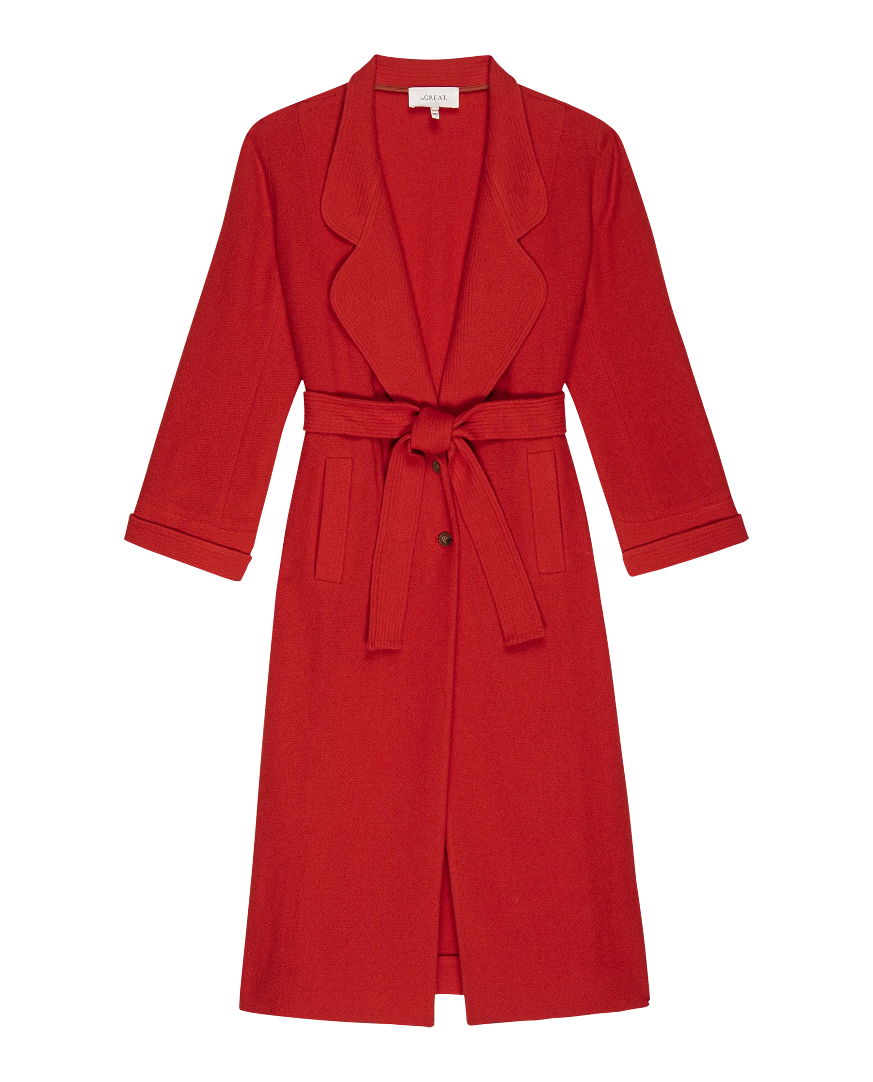 The Trapunto Trench Coat. -- Hot Red