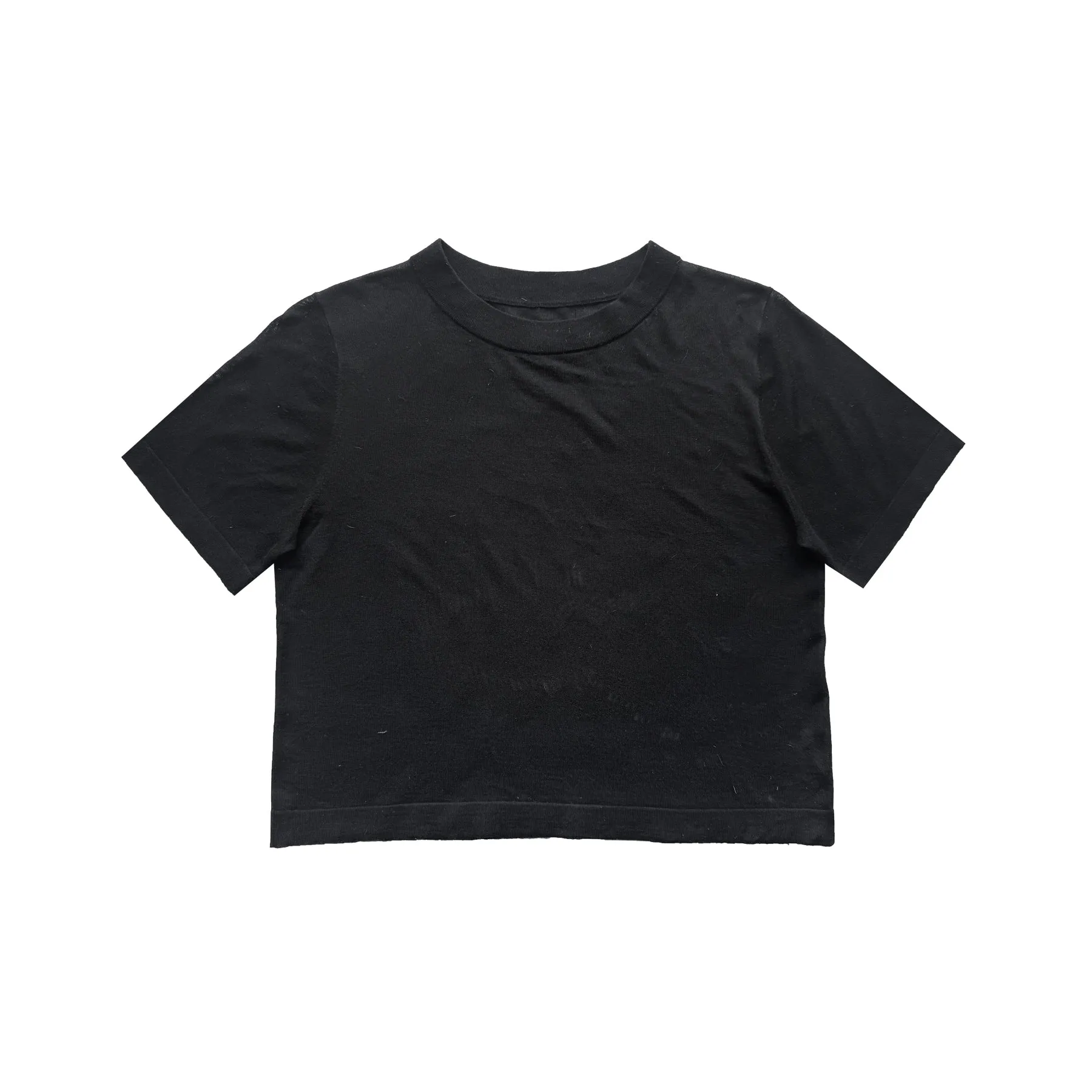 THIN KNIT T-SHIRT - BLACK