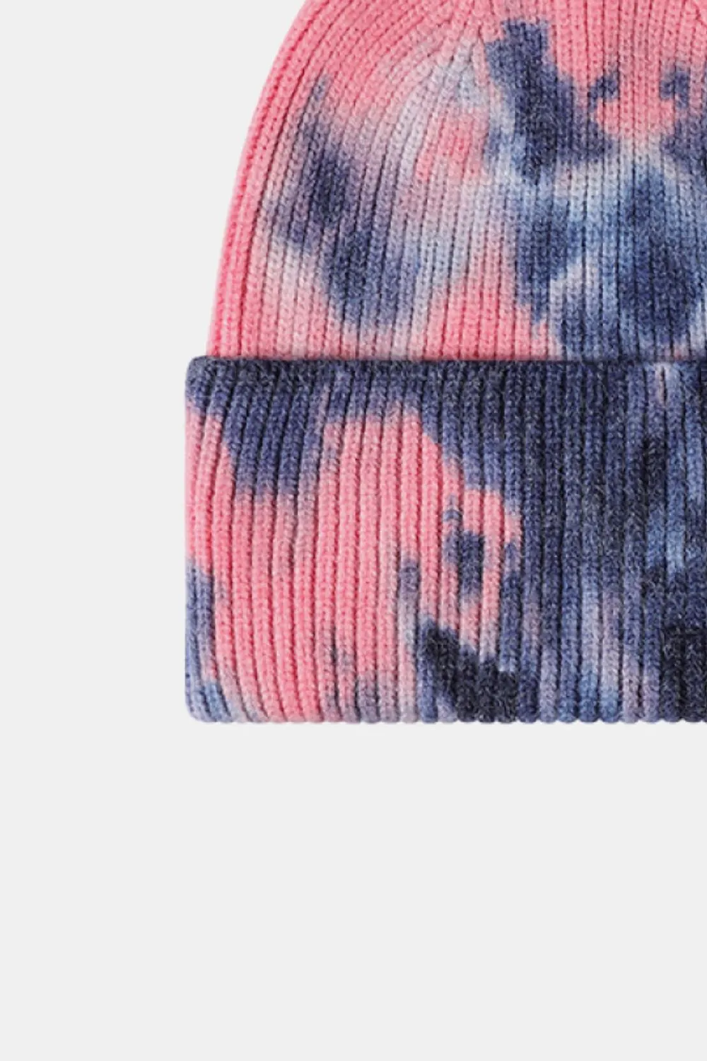 Tie-Dye Cuffed Rib-Knit Beanie Hat