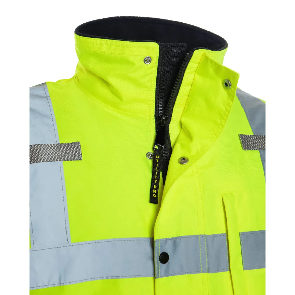 Utility Pro Hi Vis Contractor Teflon Jacket Class 3 Coat - Yellow - UHV1004