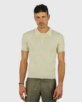 VINCENT & FRANKS S221VF CREAM SS KNITTED POLO