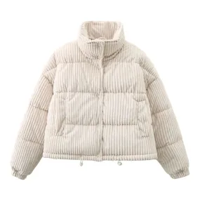 Warm Corduroy Puffer Jacket