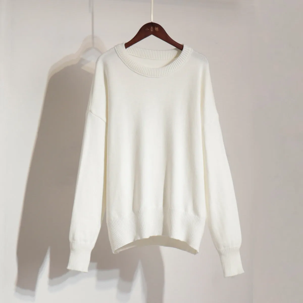 Wenkouban sweater outfits Elegant Solid Color Casual round Neck Sweater 2024 Autumn and Winter