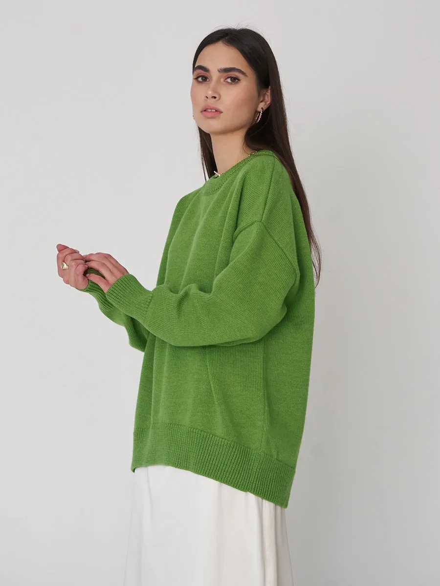 Wenkouban sweater outfits Elegant Solid Color Casual round Neck Sweater 2024 Autumn and Winter