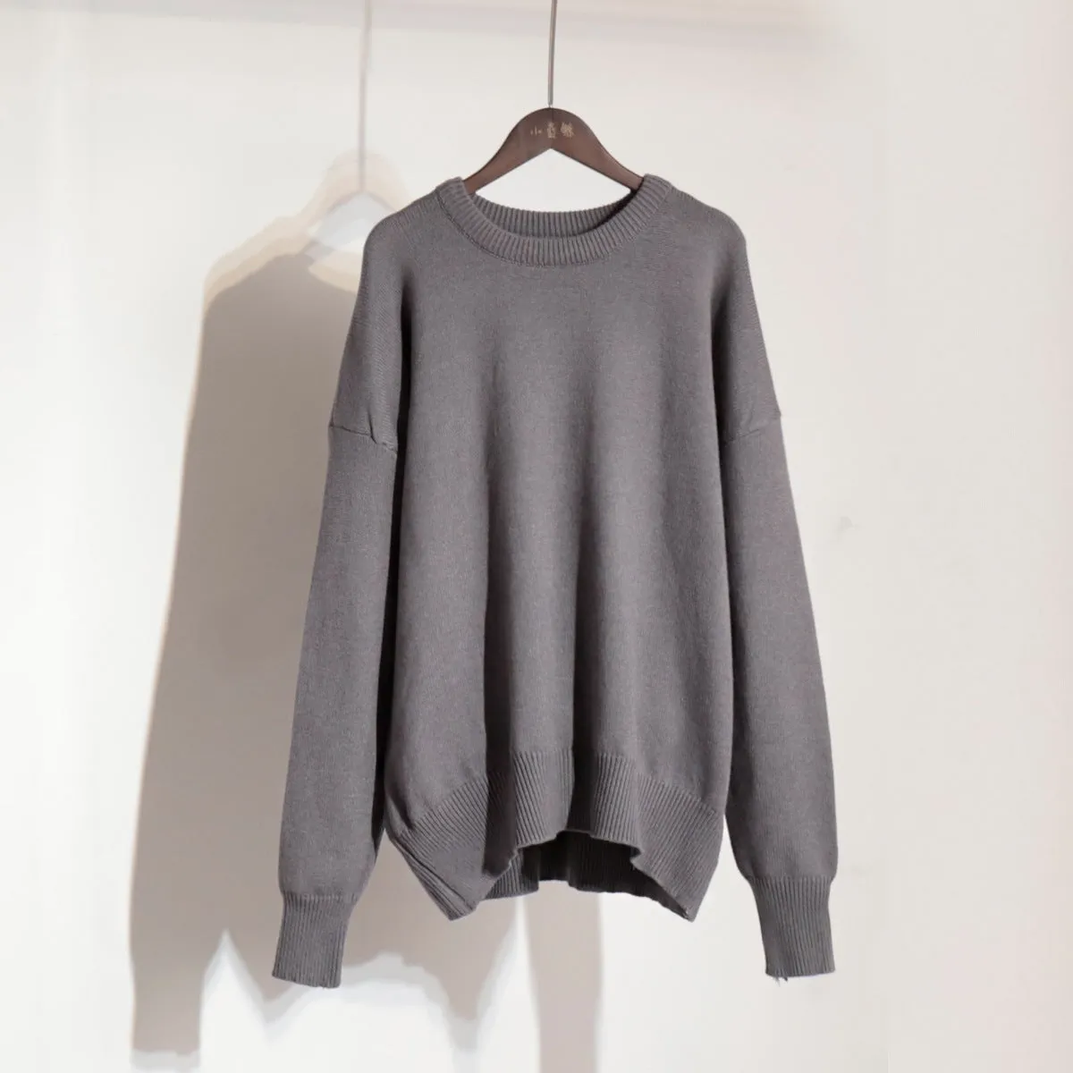 Wenkouban sweater outfits Elegant Solid Color Casual round Neck Sweater 2024 Autumn and Winter