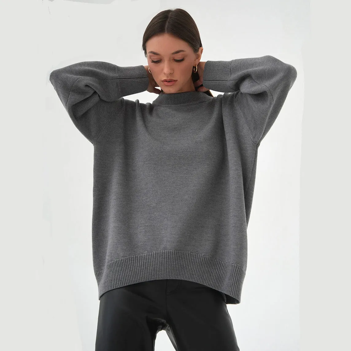 Wenkouban sweater outfits Elegant Solid Color Casual round Neck Sweater 2024 Autumn and Winter