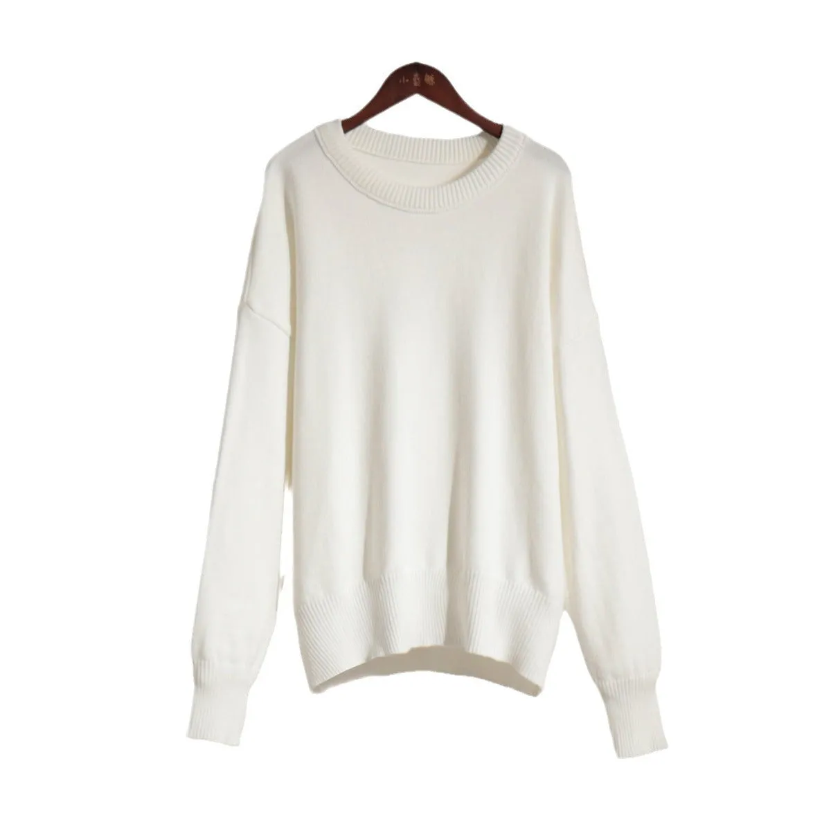 Wenkouban sweater outfits Elegant Solid Color Casual round Neck Sweater 2024 Autumn and Winter