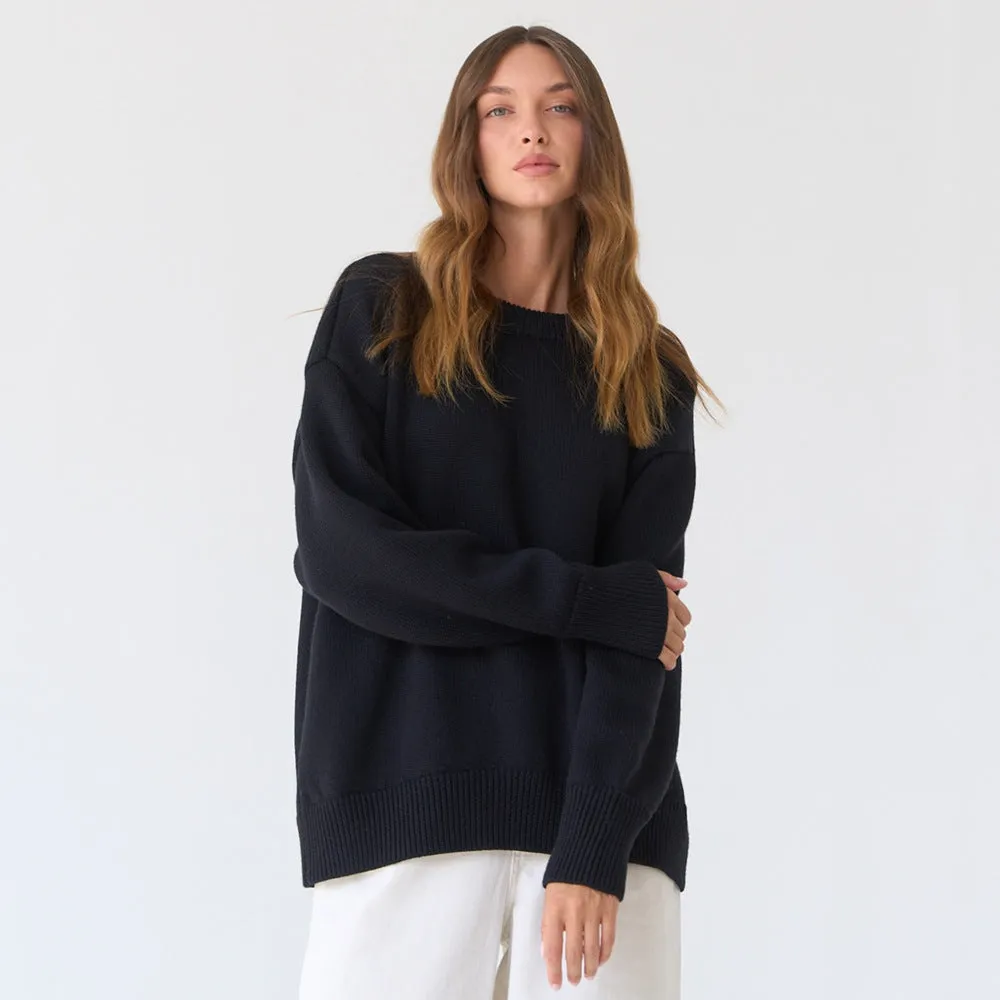 Wenkouban sweater outfits Elegant Solid Color Casual round Neck Sweater 2024 Autumn and Winter