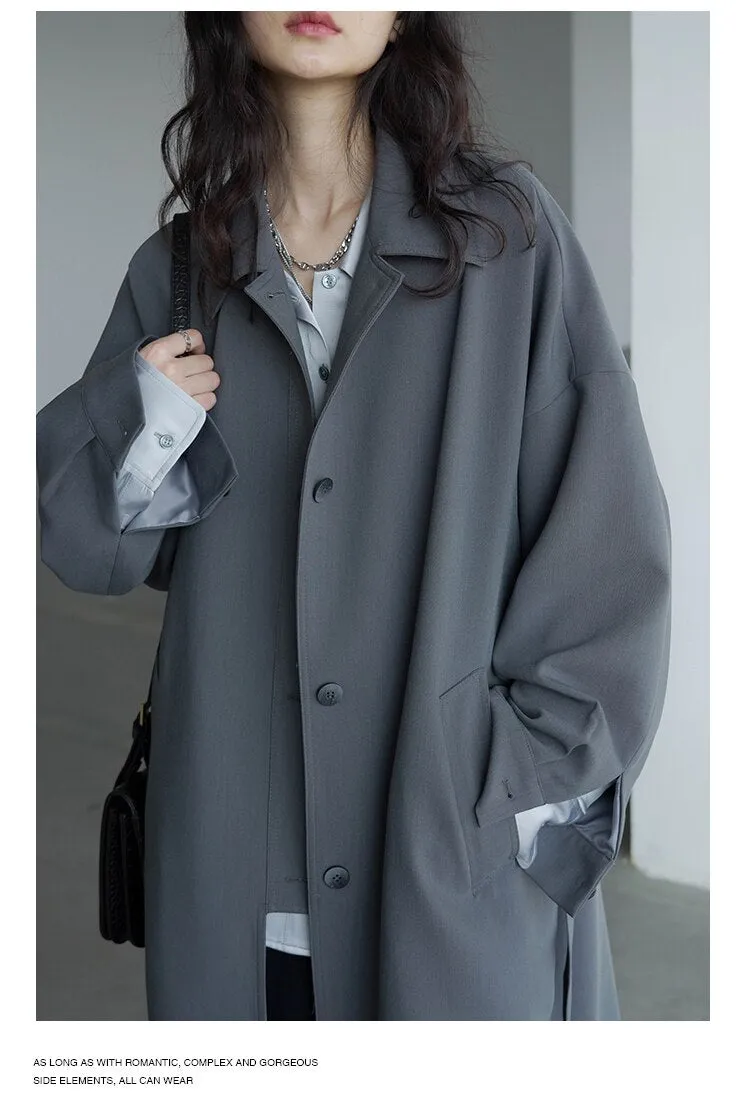 Wjczt Women's Long Trench Coat Single-breasted Casual Belted Waist Women Windbreaker Overcoat Female Cloth Spring Autumn 2022