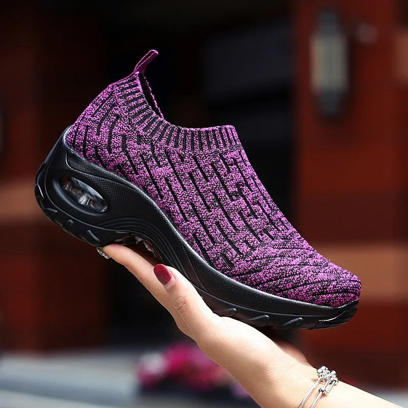 Women's Breathable Air Cushion Leisure Shock Sneakers Rubber