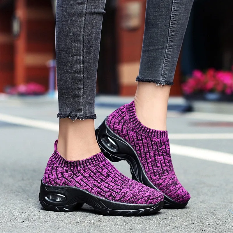 Women's Breathable Air Cushion Leisure Shock Sneakers Rubber