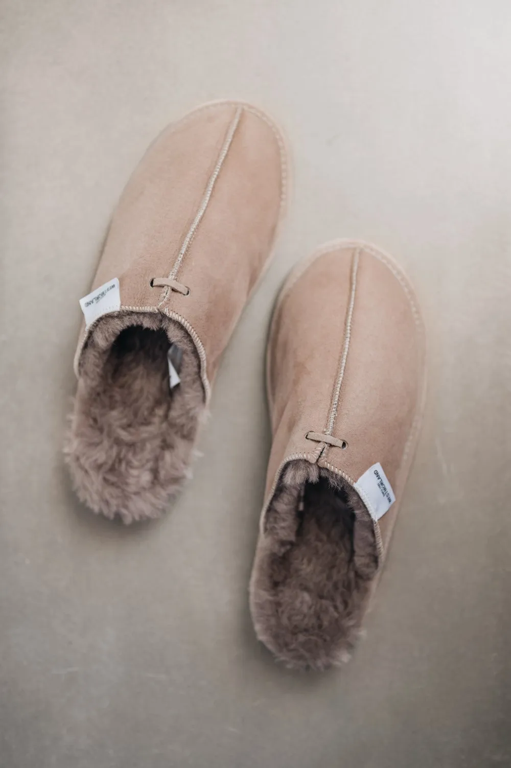 Women's Sheepskin Slip On Slippers with Sole | ALYS