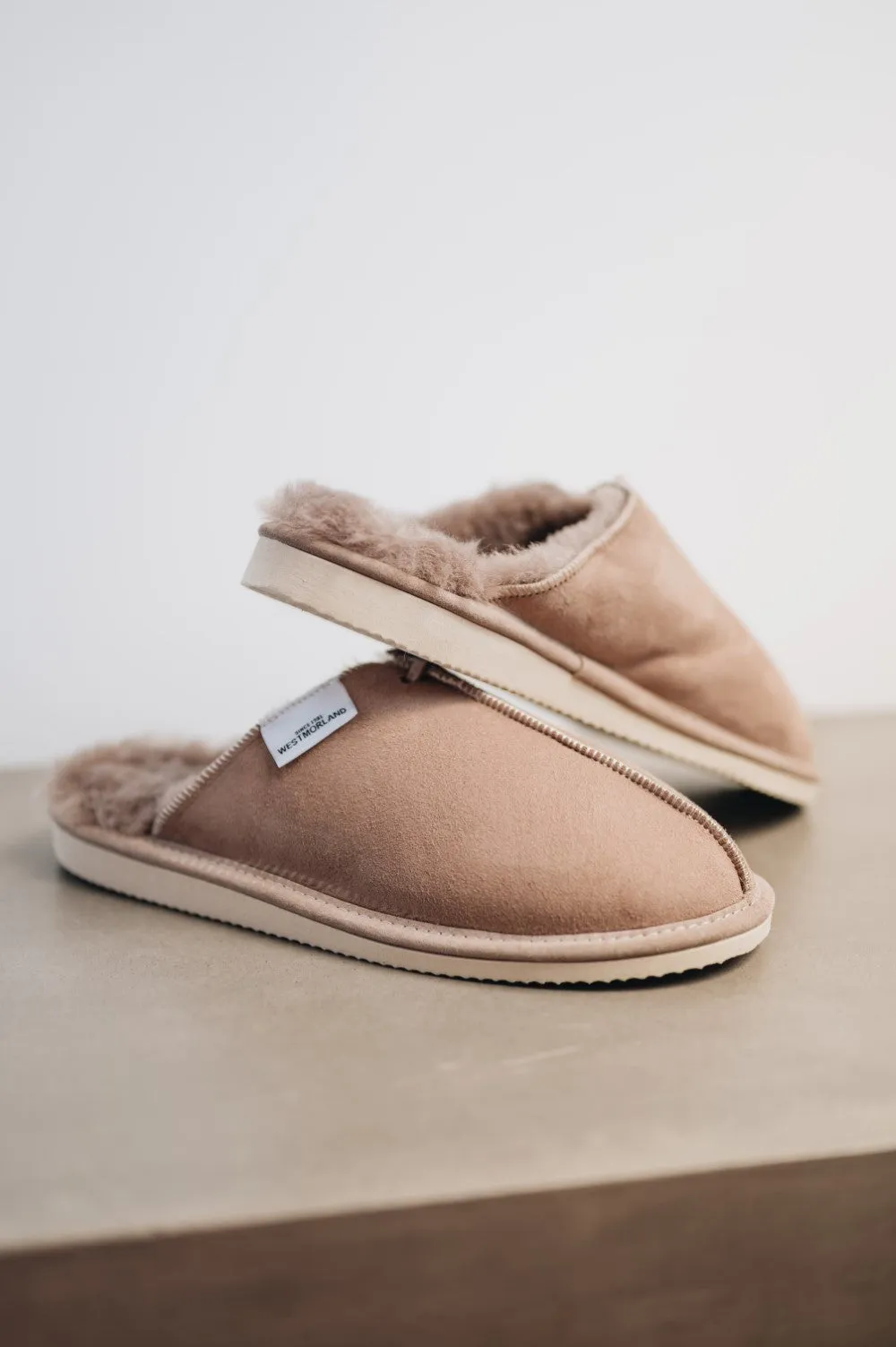 Women's Sheepskin Slip On Slippers with Sole | ALYS