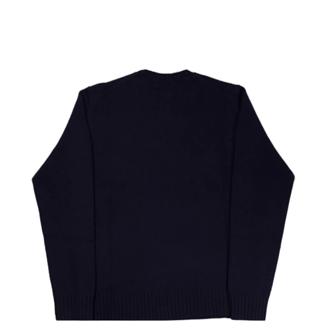 WOOL BLEND POLO BEAR SWEATER NAVY