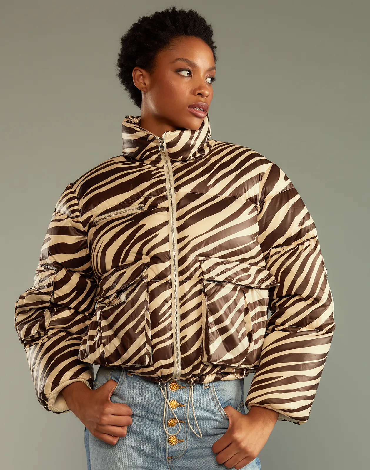 Zebra Down Puffer Jacket